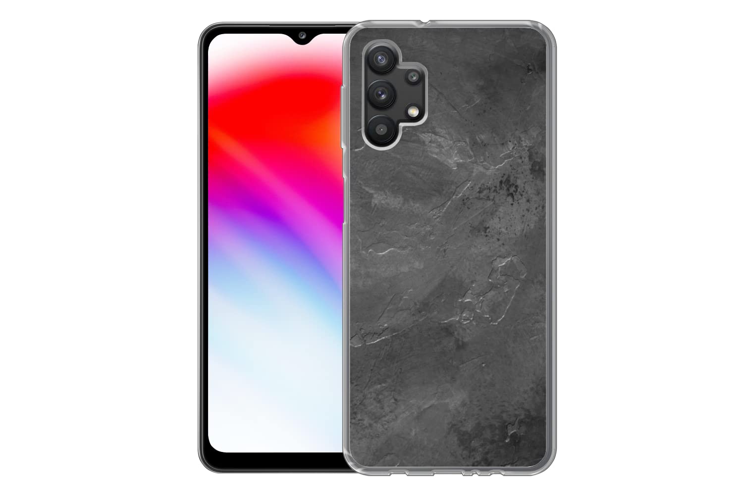 MuchoWow Funda para Samsung Galaxy A32 5G - Estructura - Cemento - Hormigón - Gris - Vintage - Funda de Silicona/Funda Blanda para teléfono móvil