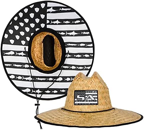 S A Company Summer Straw Hats for UV Sun Protection | Unisex Adult (Fins & Stripes)