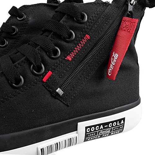 Tênis Coca-Cola Shoes, Atlanta Wave Zipper, Feminino, Preto, 37