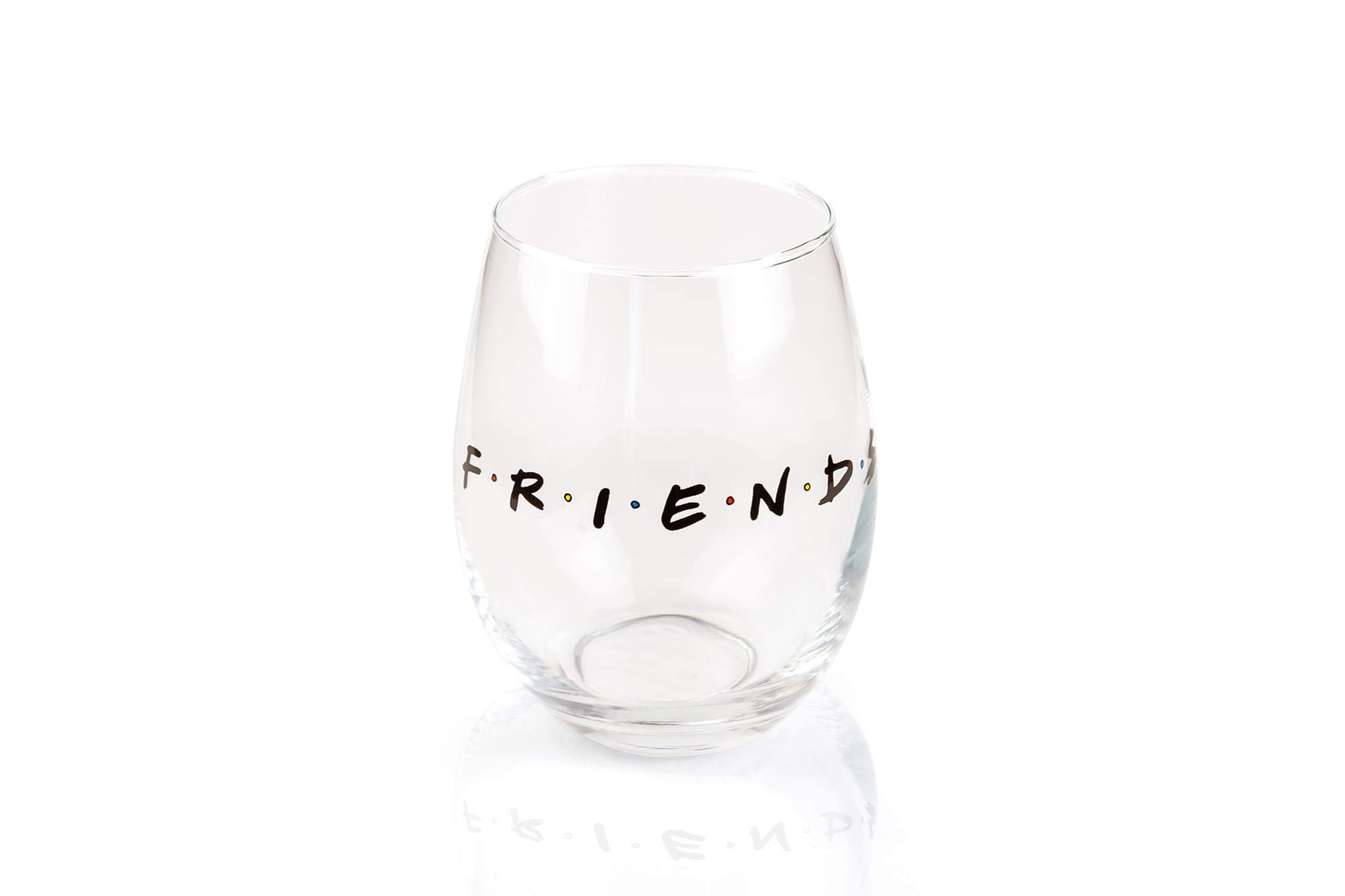 Silver Buffalo Friends Doodle Logo Stemless Wine Glass, 20 Ounces