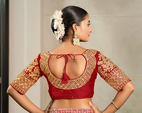Image of Vihu Fashion Women Silk Half Sleeve Blouse