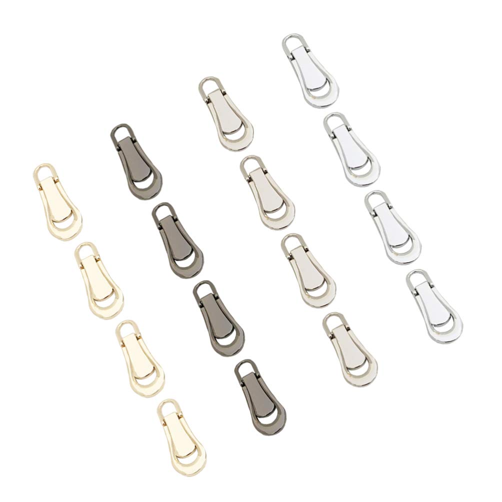 Ritssluiting, 4 Stuks Reserve Ritssluiting, Metalen Ritstrekker, Verwijderbare Metalen Ritstrekker, Ritssluitingvervanging, Voor Tas, Kleding, Spijkerbroek, Koffer, Bagage (Zilver