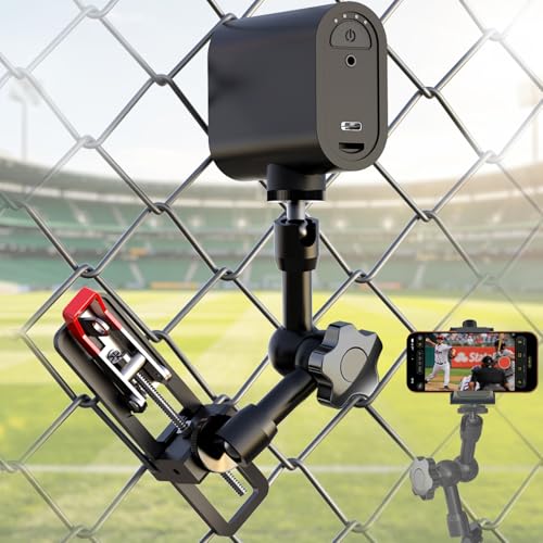 Teagifova Fence Mount for Mevo Start and iPhone - Adjustable Fence Clip Mount Holder with Three 1/4 inch Camera Mounting Points Quick Setup Game Changer Mounting Kit for Baseball/Softball Games