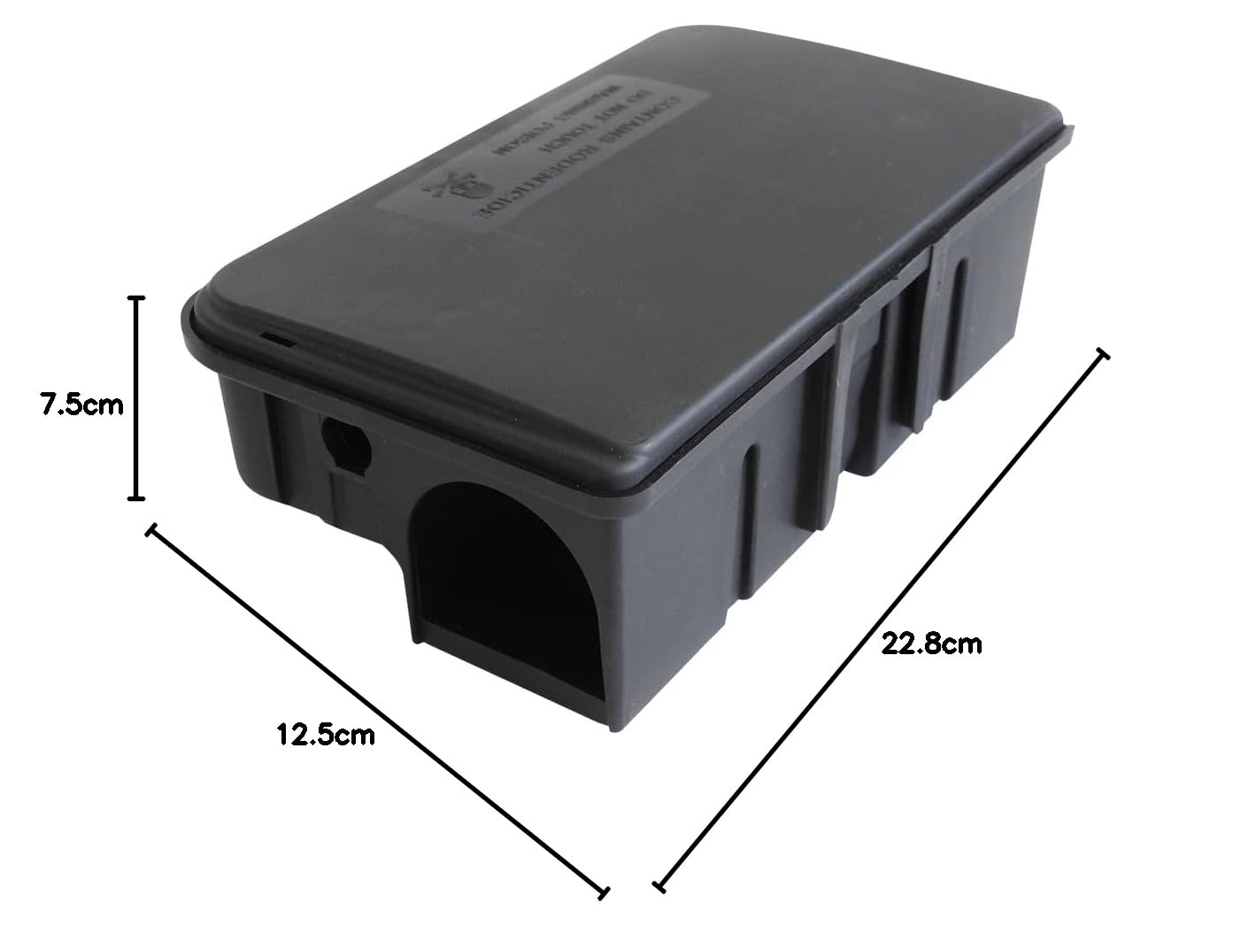 BSI Boîte à Appâts Anti-Rats - À Garnir et Réutilisable Et Solide - 1 Clé fournie Clipsable - Tous Lieux Intérieur Et Extérieur -23x12,5x7,5cm, Noir