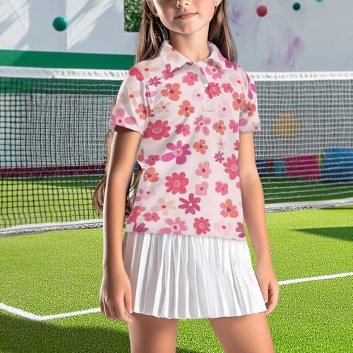 Girls and Boys Polo Shirts Short Sleeve Golf Shirts Button Closure Golf Polo Shirts Pique Collared Tennis Tank Tops3