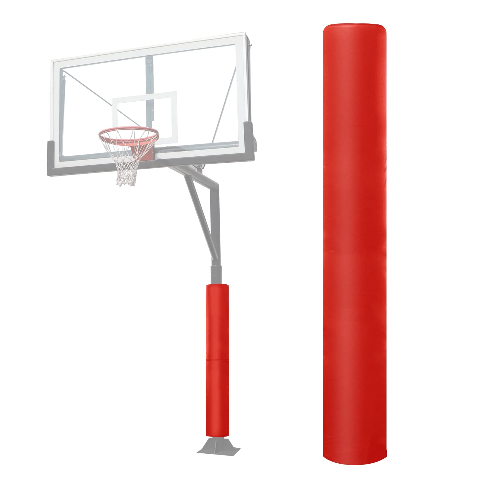 Heavy Duty Basketball Pole Pads, Fits 3" x 3", 3.5"x 3.5", 4" x 4" Round Size Poles, 2" Thick 72" Tall All-Weather Pad