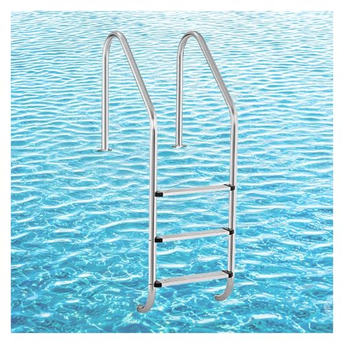 Escalera para piscina de acero inoxidable 3 peldaños miniatura 1