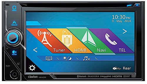 Clarion NX405 2-Din DVD Multimedia Station with Built-in Navigation and 6-Inch Touch Panel Control