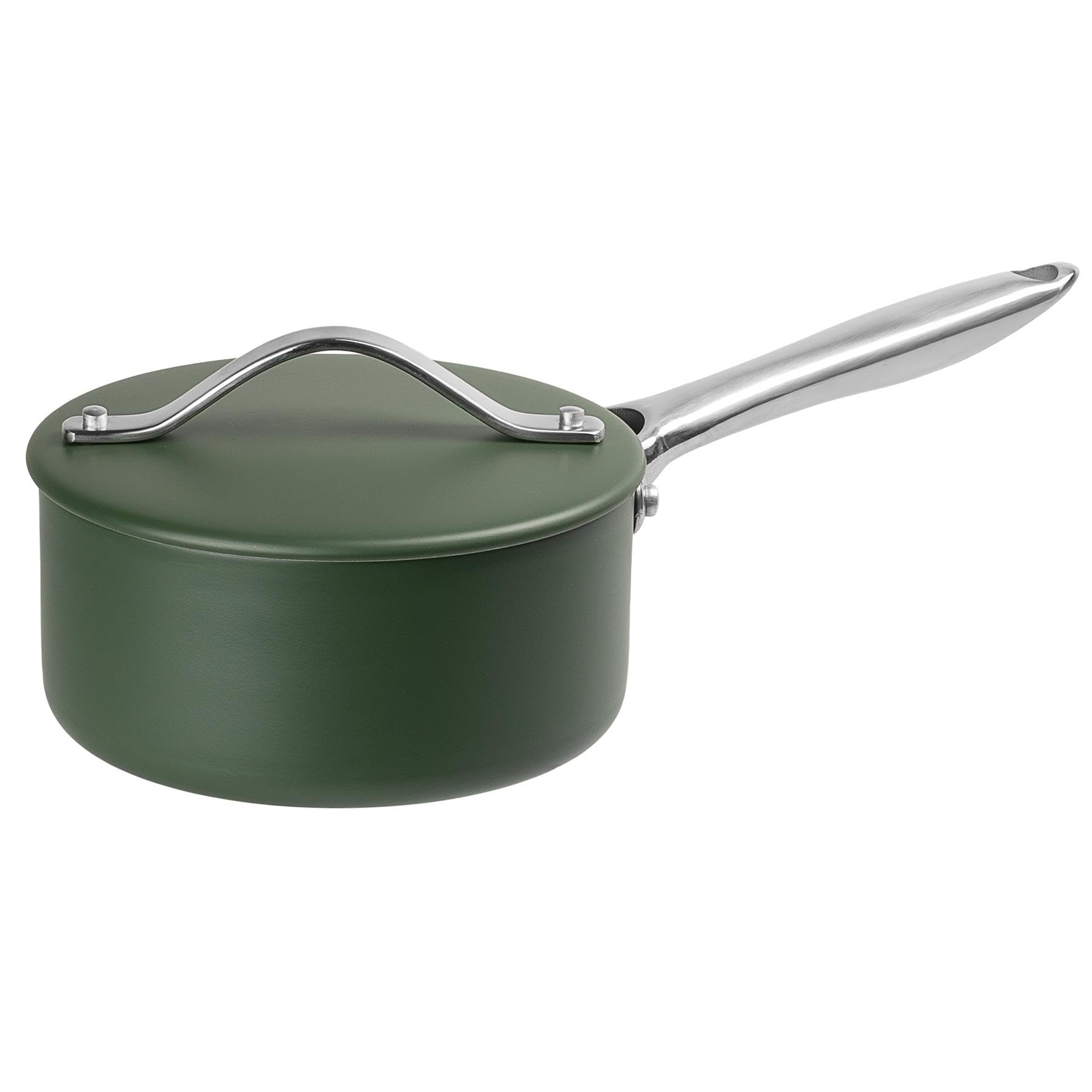 ProChef 16cm Ceramic Non-Stick Saucepan with Lid, Aluminium Induction Compatible, Green