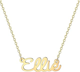 18K Gold Plated Stainless Steel Name Necklace Personalized Custom Name Necklace Customized Nameplate Necklace for women