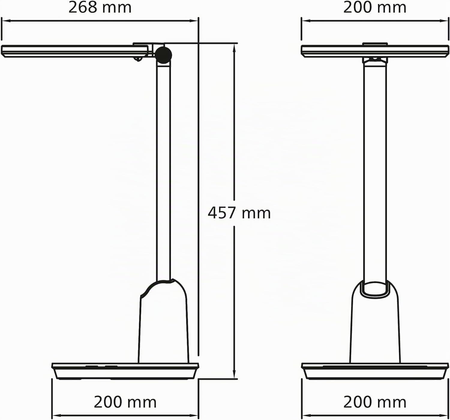 Lampe de bureau PHILIPS LED Einstein 15 W [blanc chaud à froid – blanc] pour l'éclairage intérieur de la maison, la lecture, l'étude, le bureau et le travail.