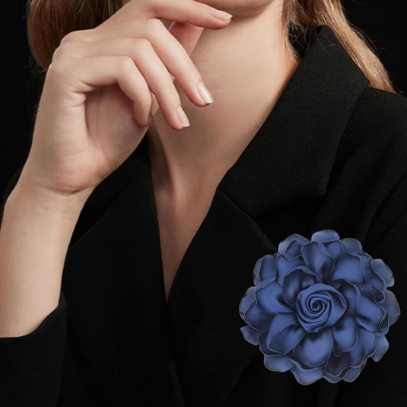 Image of Rose Brooch and Pin for Women Elegant Delicate Flower Pin Shawl Clip Duck Beak Clip for Women's Dress Banquet Party Jewelry Gift
