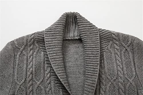 Men's V Neck Wool Blend Cable Knit Sweater Casual Button Down Outerwear Lightweight Cardigan Sweater With Pockets2