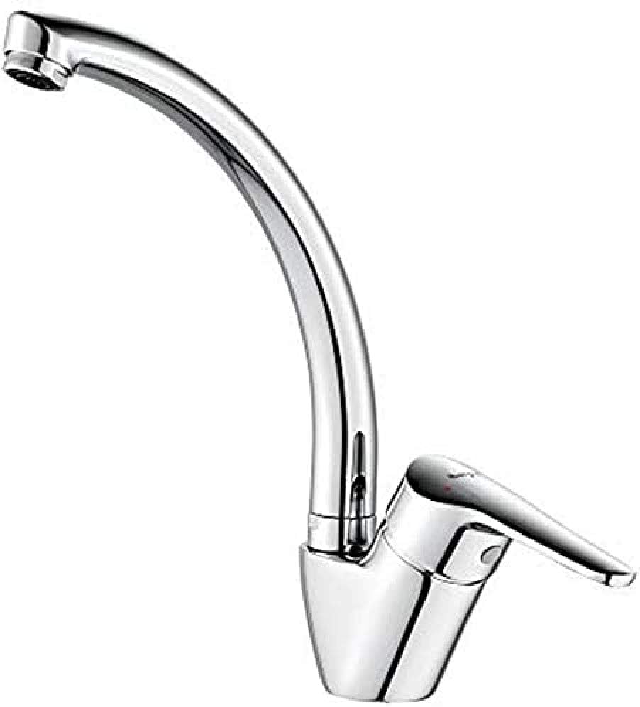 IbergrifRoma - Kitchen Sink Tap, Bar Mixer with High Spout, Chrome, Silver, L