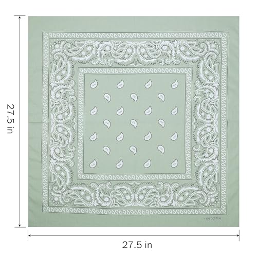 Image of Mochabao 100% Cotton 27 inch x 27 inch Large Bandanas for Men & Women, Multi-Purpose Bandana Headbands, Square Head Scarf
