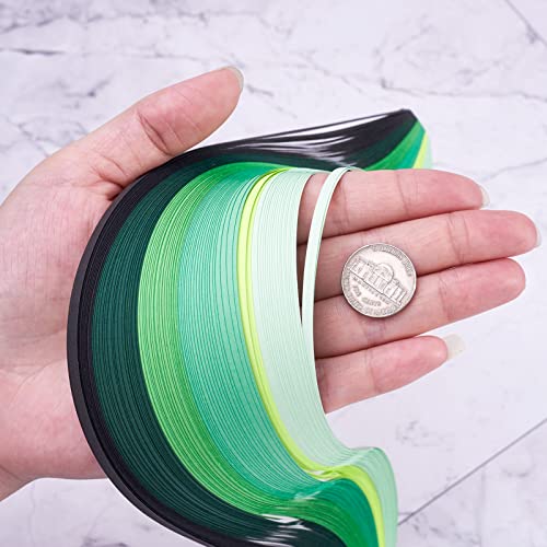 Craftdady 1200 Streifen Quilling Papierstreifen 390 x 3 mm Gradual Green für DIY Handwerk Party Dekoration