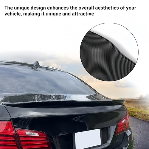 WheelX Rear Trunk Spoiler Compatible with 2012-2018 BMW F30 3 Series & 2014-2019 F80 M3 Sedan, PSM Style Duckbill for 318i 320i 325i 328i 330i 335i 340i, High Kick Wing Lip (Carbon Fiber Pattern)