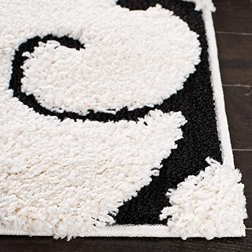 Image of Handwoven Microfibre 3D Rug for Living Room (Ivory & Black, 2 X 8 Feet (Runner), Microfibre)
