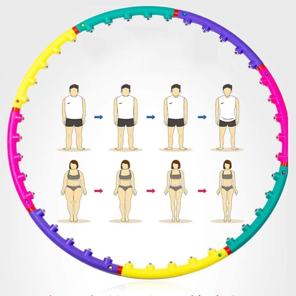 zaizai Hula Hoop Fitness Contrepoids Adulte, Massage Magnétique Hula Hoop Fitness Exercice, Épissage en 8 Sections Peut être Divisé pour Perdre du Poids Hula Hoop Adulte 98cm