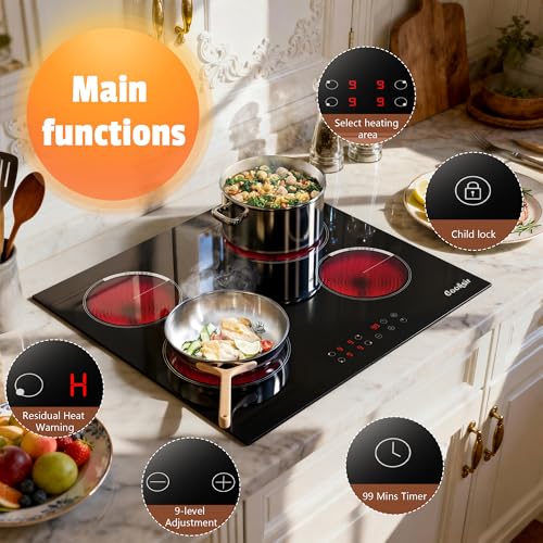 Image of Electric Cooktop 24 Inch Drop-in 6000W 240V Hard Wired