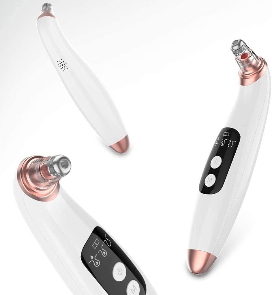 Aspirapolvere for punti neri Aspirapolvere for punti neri Estrattore di comedoni for l'acne Strumento di aspirazione for punti neri ricaricabile USB con 6 sonde for la rimozione dell'acne di pu