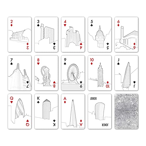Skyline Chess - London Playing Cards, Black and White, 8.9x5.7cm