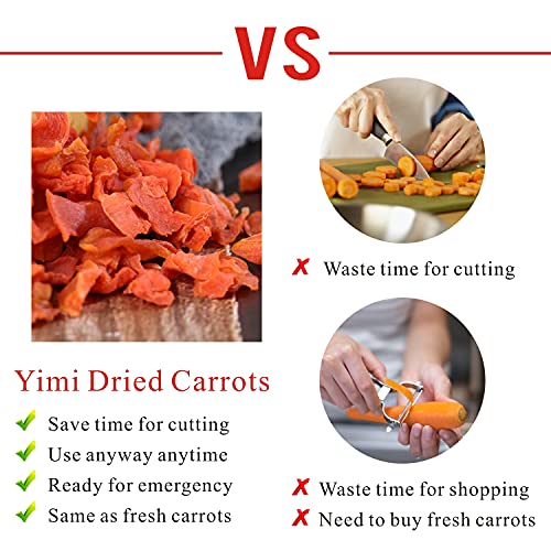 Yimi Premium Dried Carrots, Dehydrated Carrots Flakes For Vegetable Soup, Dehydrated Diced Carrots, Gluten Free, Prefect Thanksgiving Gift, 17.8 Ounce