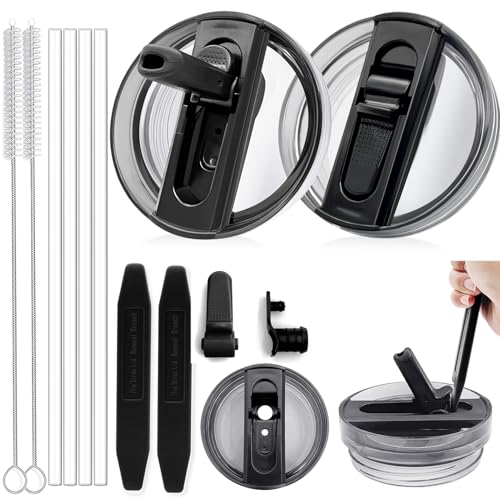 TZEKING 2025 ExtraíbleTapas para Vaso Stanley-Cup de 30oz,2 Stanley-Cup Accesorios Tapa,Tapa Stanley Cup 4 Pajita,Stanley Accesorios Cup,Repuesto de tapa Stanley,Prueba de Fugas y Prueba de Polvo