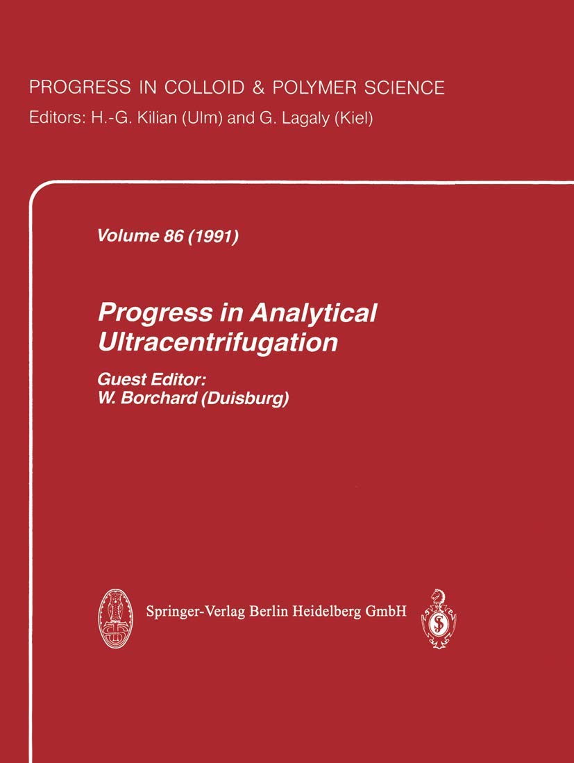 Buy Progress in Analytical Ultracentrifugation: Vol 86 (Progress in Colloid and Polymer Science) — BookShops.in