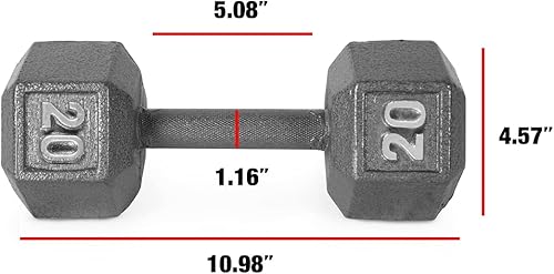 Miniatura 2 de WF Athletic Supply Mancuernas hexagonales sólidas de hierro fundidonegro, juego de 2 pesas libres de entrenamiento de fuerza para mujeres y hombres,