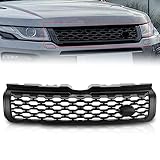 KARPAL Front Upper Grille Vent Grill Glossy Black Compatible with 2012 2013 2014 2015 2016 2017 2018 2019 Range Rover Evoque