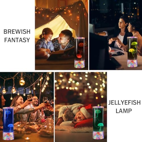 Jellyfish Lamp, KIKILIVE LED Jellyfish Tank Table Lamp with 17 Color Changing, Remote Control, Dimmable Night Light Table Lamp Gift for Kids, for Home Office Christmas Birthday Decoration 6 51oqbP55HmL. AC