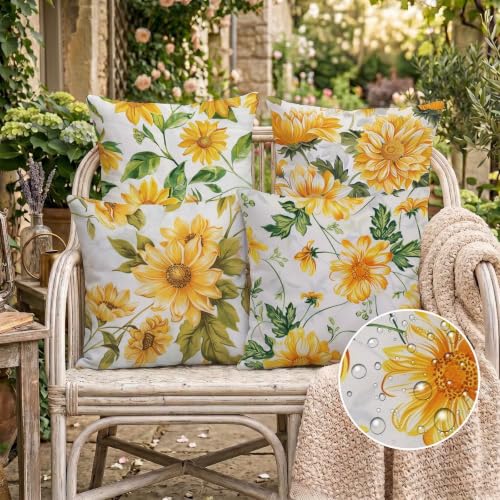 Housses de coussin 60x60cm en velours premium style fleur orange double face - 3