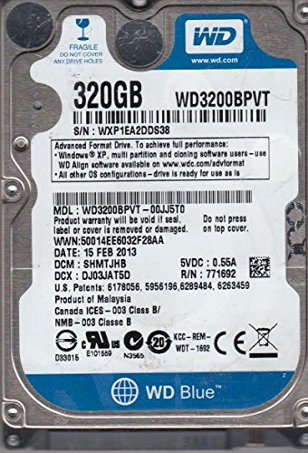 WD3200BPVT Disque Dur Interne 2.5 SATA 320Go Western Digital pour Remplacement PC