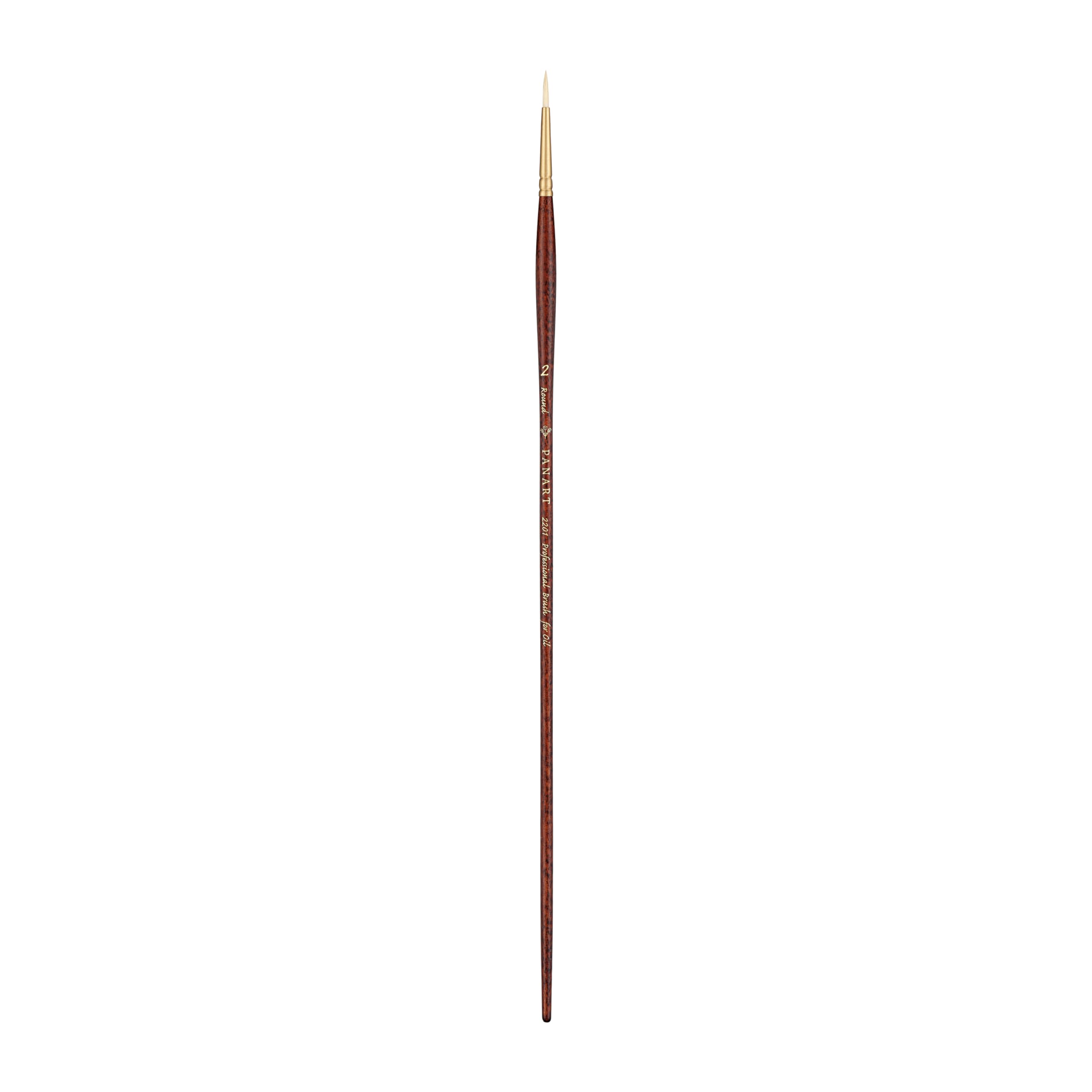 Pan Art Natural Bristle Round No. 02 – Detail & Wash Brush for Oil Paints – Premium Brush for Artists Paintbrush for Fine Art, Craft & Illustration – 1 Unit