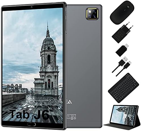 Tablet 10.1 Pollici Android 10.0 – RAM 4GB | ROM 64GB – WIFI -Octa core (Certificazione GOOGLE GMS) -JUSYEA Tablets – 6000mAh Batteria — Mouse | Tastiera e Altro (Grigio)