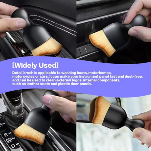 Image of Premium Soft Bristle Dust Cleaning Brush for Car Dashboard, Keyboard, Electronics, Home & Office Cleaning (Black)