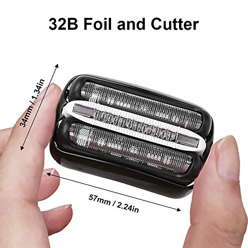 Henniu Cabeça de barbear de substituição compatível com Braun 3 Series 32B Foil & Cutter Barbeador e