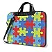 15.6 Inch Funda Bandolera Maletín para Portátil Maletín de Hombro para Negocio Viaje Rompecabezas del Autismo