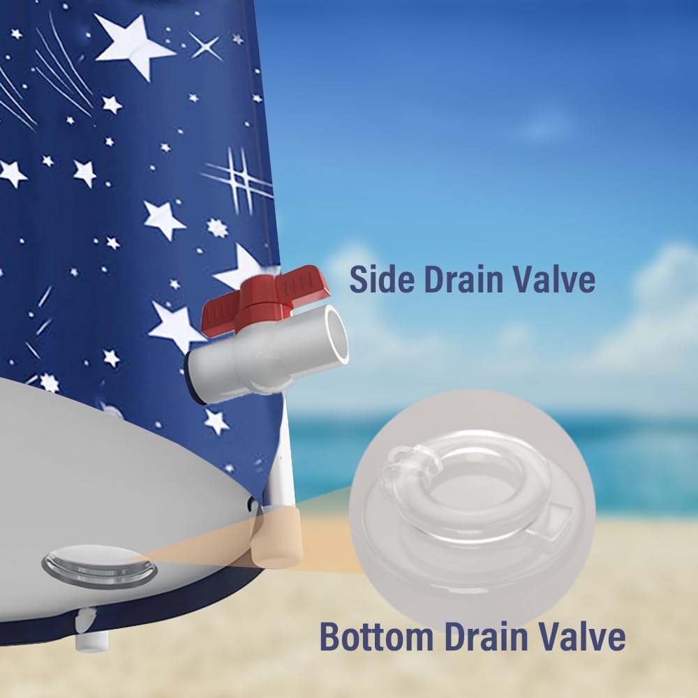 PLKO Foldable Bathtub Portable Soaking Bath Tub,Portable tub for adults,Collapsible Soaking Bath Tub for Shower Stall,Thickening with Thermal Foam to Keep Temperature(Blue Sky)