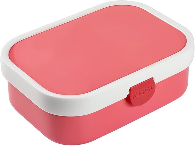 Mepal - Lunch Box Campus - Bento Lunch Box For Children - Lunch Box With Bento Compartment & Fork - Lunch Box With Clip Closure - BPA-free & Dishwasher Safe - 750 ml - Pink.