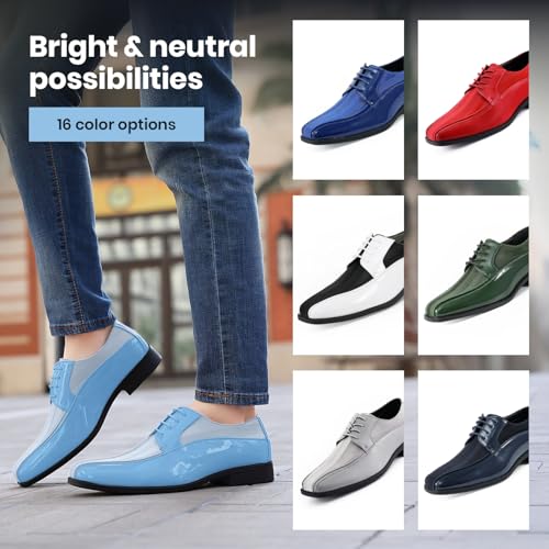 Image of Viotti 179, Casual Dress Oxford Shoes for Men, Satin Striped Lace-Ups, Men's Business Casual Leather & Satin Shoe, for All Formal Occasions