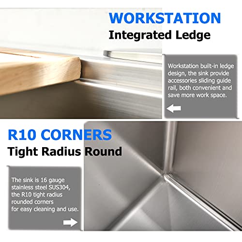 30-Inch-Undermount-Kitchen-Sink-Stainless-Steel-BoomHoze-30-x-19-Inch-Undermount-Workstation-Sink-Commercial-16-Gauge-Stainless-Steel-Undermount-Sink-Deep-Single-Bowl-Kitchen-Sink