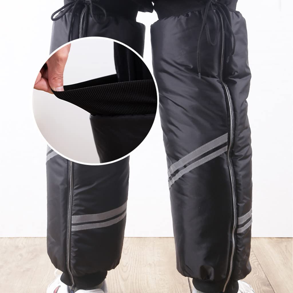 Calentadores de piernas, calentadores de rodillas, Ciclismo Protección contra el frío A prueba de viento Rodilla Cálido Artefacto Invierno Impermeable Rodilla Cremallera Espinilleras Diseño de tira re