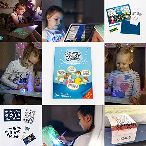 Licht Zaubertafel Malset Maltafel Geheimstift Kindermaltafel Kinder Spiel (A5)