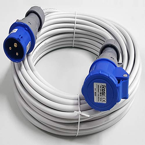 Elettrocavi K - FROR 3G2,5 mm² Prolunga Elettrica Industriale 10 Metri 16A Monofase CEE 220V 2P+T IP54 3 POLI 3,5 kW Flessibile Professionale Made in Italy
