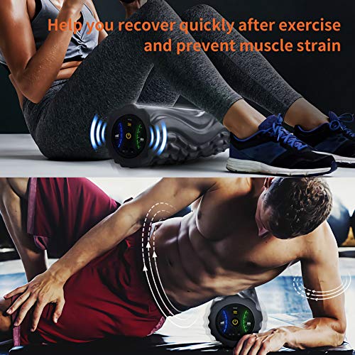 Myuilor 5-Speed Vibrating Foam Roller High Intensity Muscle Roller Vibration for Muscle Recovery, Mobility, Pliability Training & Deep Tissue Virbant Trigger Point Sports Massage Therapy