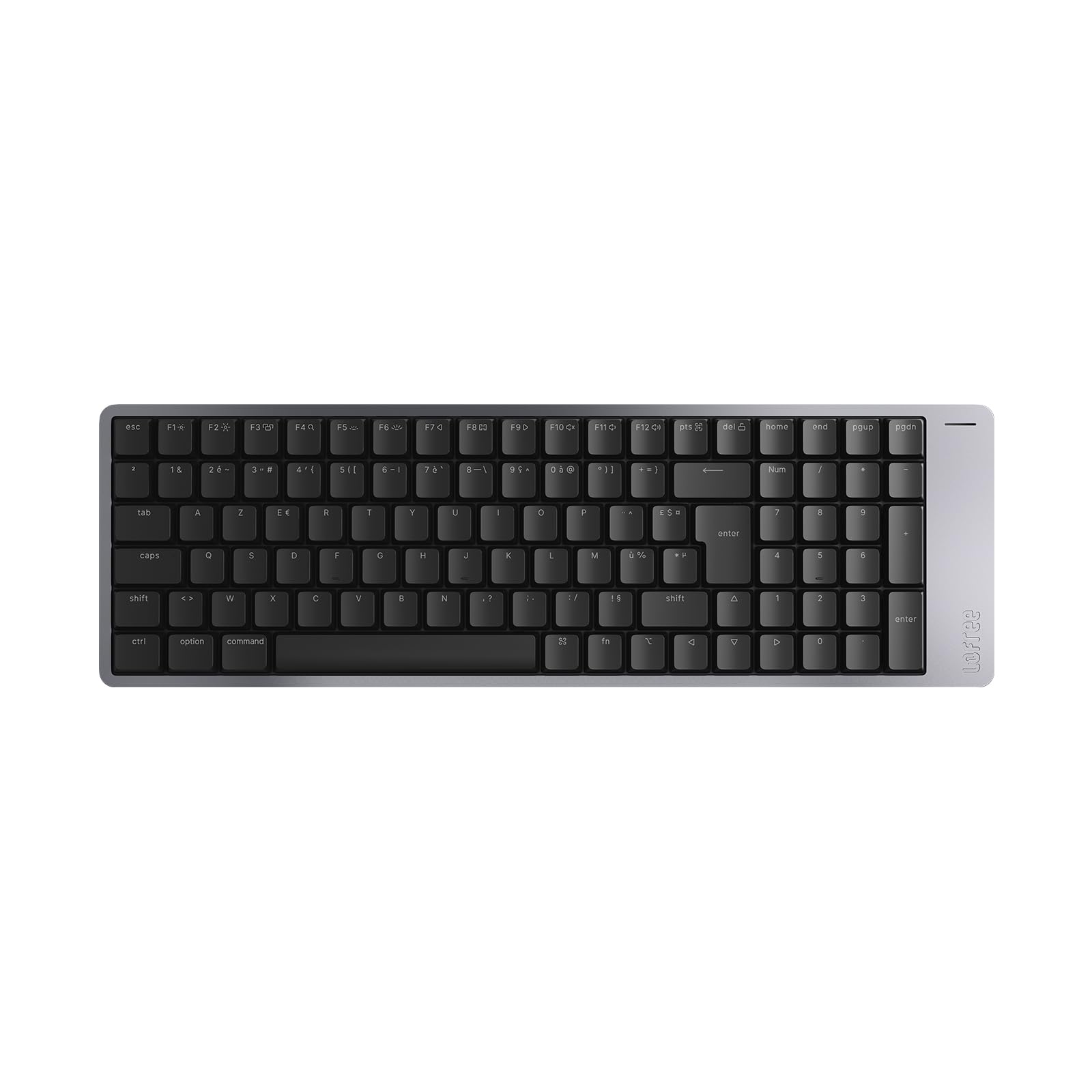 LOFREE Flow2 Clavier mécanique Ultra-Fin AZERTY, Alliage d’Aluminium, switches tactiles Pulse, sans Fil Rechargeable 3 Modes, Windows/macOS (Gris Spatial, 100 Touches)
