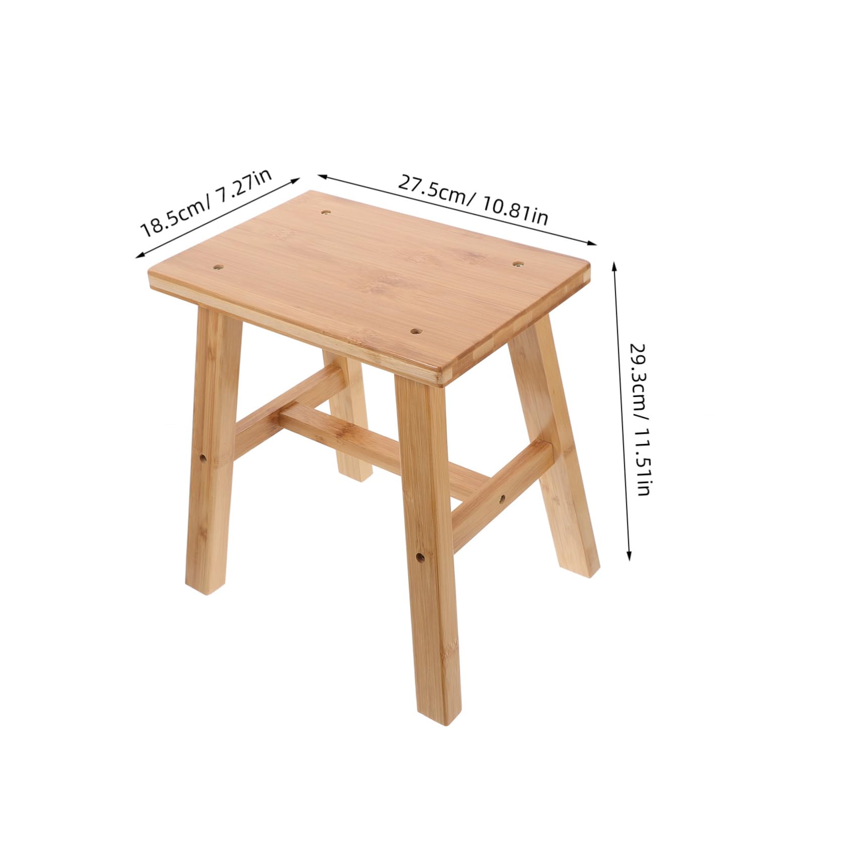 Yardenfun Taburete de Bambú Ligero y Multifuncional para Cambio de Zapatos, Banco de Madera para Niños y Adultos, Adecuado para Dormitorio y Baño