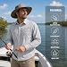 Ousafeve Men’s Fishing Shirts Long Sleeve with Zipper Pockets UPF50+ Quick Dry Cooling Sun Protection Safari Button Down Shirts for Hiking Travel Camping (Silver Grey, X-Large)